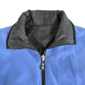 COACO NEW YORK Reversible Fleece & Silk Vest Womens Size S Blue Black